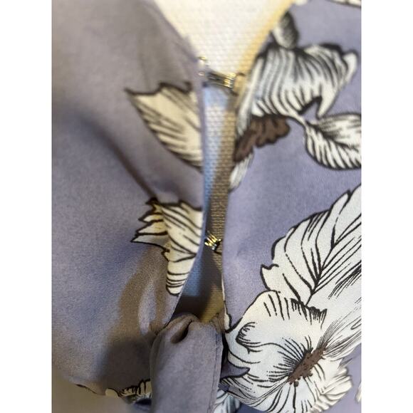 Gianni Bini Small Periwinkle Floral Ruffle Hem Tie Front Dress Sleeveless - Picture 4 of 15